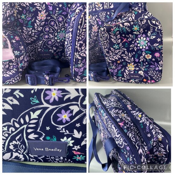 A Set of Vera Bradley Lighten Up Travel Duffel Belle Paisley - Picture 2 of 14